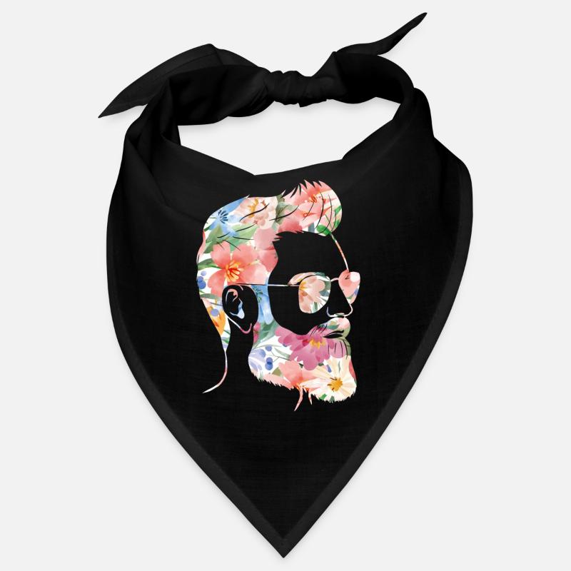 Beard Lover Bearded Man Flower Bandana