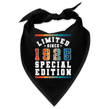 Limited Edition since 1925 Geburtstag Geschenk - Bandana - Schwarz - Vorne