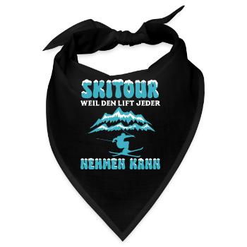 Skitour Weil den Lift Jeder Nehmen Kann - Bandana - Schwarz - Vorne