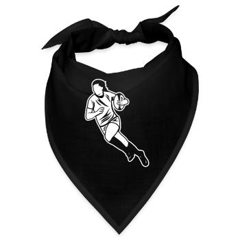 Rugby Spielerin - Bandana - Schwarz - Vorne