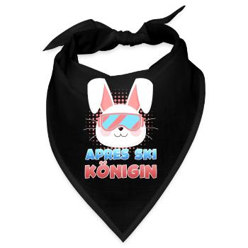 Apres Ski Königin Skihasen Skipiste Frauen - Bandana - Schwarz - Vorne