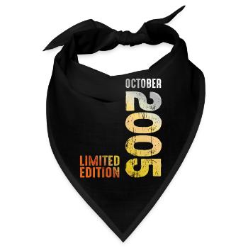 Since 2005 October Year 2005 Retro Vintage 2005 - Bandana - Schwarz - Vorne