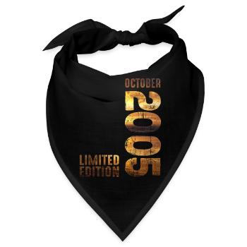 Since 2005 Year 2005 Retro Vintage 2005 October - Bandana - Schwarz - Vorne