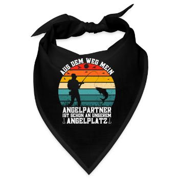 Angelurlaub Angeln Fischen Angelköder Angelrute - Bandana - Schwarz - Vorne