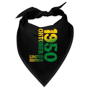 1950 Oktober Limited Edition 73. Geburtstag Deko - Bandana - Schwarz - Vorne