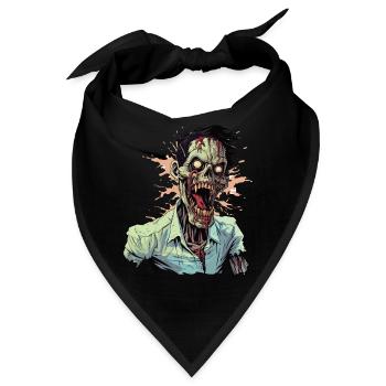Cooles Halloween -Kostüm - Gruseliger Zombie - Bandana - Schwarz - Vorne