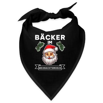 Lustiger Bäcker Weihnachtsmann Weihnachten Spruch - Bandana - Schwarz - Vorne