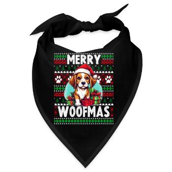 Hässlicher Weihnachtspullover Beagle Dog - Dog Christmas - Bandana - Schwarz - Vorne