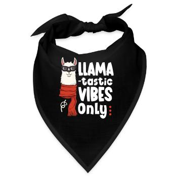 Niedliches Lama Lama Kleidung Lama Accessoires - Bandana - Schwarz - Vorne