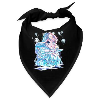 Eiskristall Schneekönigin Anime Eisprinzessin - Bandana - Schwarz - Vorne