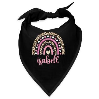 Isabell Regenbogen Name Geburtstag Isabell - Bandana - Schwarz - Vorne