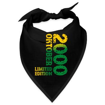2000 Oktober Limited Edition 23. Geburtstag Deko - Bandana - Schwarz - Vorne