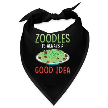 Zoodles Zucchini Pasta Spruch - Bandana - Schwarz - Vorne