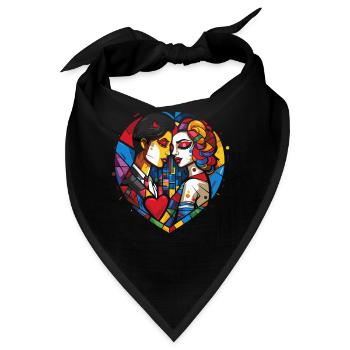 Liebende Liebhaber und Herzen - Bandana - Schwarz - Vorne