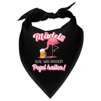Mädels egal was passiert - Pegel halten! Flamingo - Bandana - Schwarz - Vorne