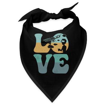 Drohne Pilot Quadcopter RC Biker LOVE - Bandana - Schwarz - Vorne