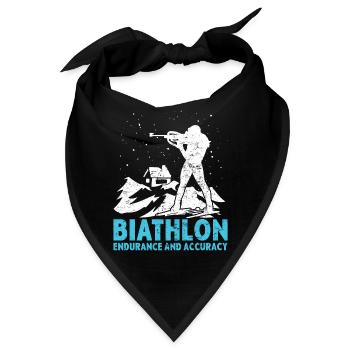 Biathlon Skirennen Wettkampf Wintersport - Bandana - Schwarz - Vorne