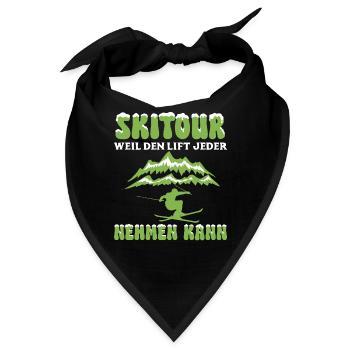 Skitour Weil den Lift Jeder Nehmen Kann - Bandana - Schwarz - Vorne