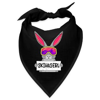 Skihaserl Skihasen Shirt Skihasen Apres Party - Bandana - Schwarz - Vorne