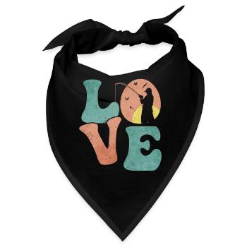 Hochseefischen Fischer Fischerin LOVE - Bandana - Schwarz - Vorne