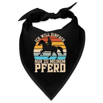 Reitsport Pferde Reitsport Pferdeliebhaber - Bandana - Schwarz - Vorne