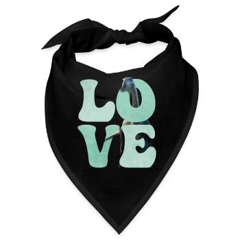 Brontosaurus Dinosaurier LOVE - Bandana - Schwarz - Vorne