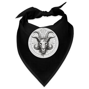 Creepy Satanic Baphomet Skull Unholy Mystic Occult - Bandana - Schwarz - Vorne