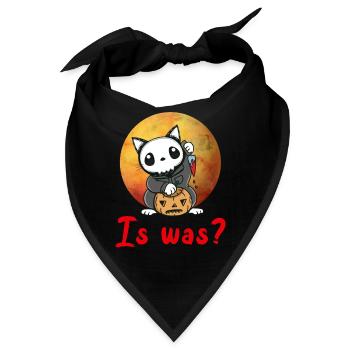 Gruselige Katze Is Was? Halloween Party Kostüm - Bandana - Schwarz - Vorne