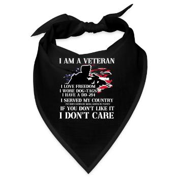 Us Army Vietnam Veteran - Bandana - Schwarz - Vorne