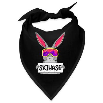 Schneehase Apres Party Skihasen Skihaserl - Bandana - Schwarz - Vorne