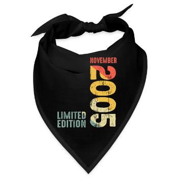 Since November 2005 Year 2005 Retro 2005 Vintage - Bandana - Schwarz - Vorne