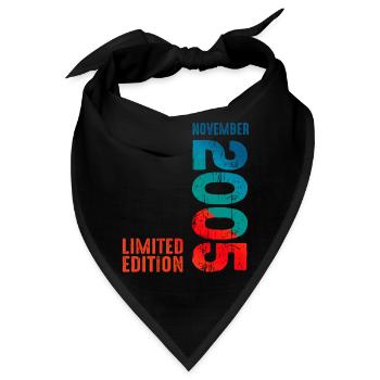 Since November 2005 Year 2005 Retro Vintage 2005 - Bandana - Schwarz - Vorne