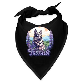 Texas Bluebonnet Mit Floralem Frühling Texas - Bandana - Schwarz - Vorne