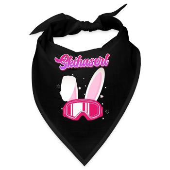 Skihaserl Apres Ski Party Skifahrerin Bunny - Bandana - Schwarz - Vorne