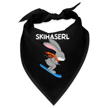 Skihaserl Skihasen Shirt Skihasen Apres Party - Bandana - Schwarz - Vorne