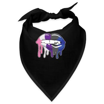 Genderfluide Lippen - Bandana - Schwarz - Vorne