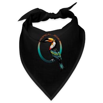Tropisches Juwel: Tukan-Genuss - Bandana - Schwarz - Vorne
