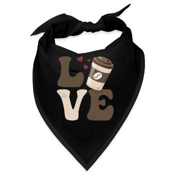 Kaffee Koffein LIEBE - Bandana - Schwarz - Vorne