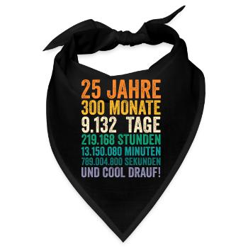 25 Jahre Fünfundzwanzigster Geburtstag - Bandana - Schwarz - Vorne