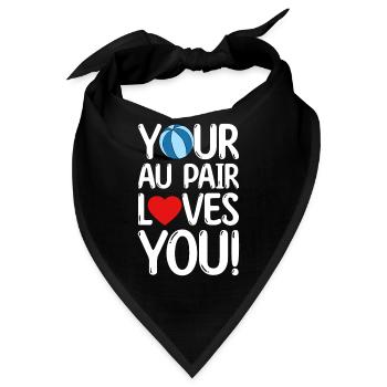 Au Pair Mädchen Kindergarten Nanny - Bandana - Schwarz - Vorne