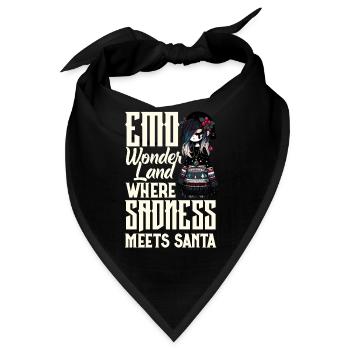 Emo Wonderland Where Sadness Meets Santa Emocore - Bandana - Schwarz - Vorne