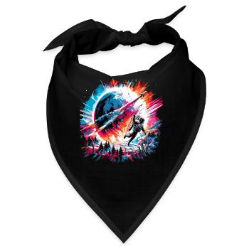 Impakt Astronaut Meteoriten Einschlag Vintage - Bandana - Schwarz - Vorne