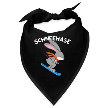 Schneehase Apres Party Skihasen Skihaserl - Bandana - Schwarz - Vorne