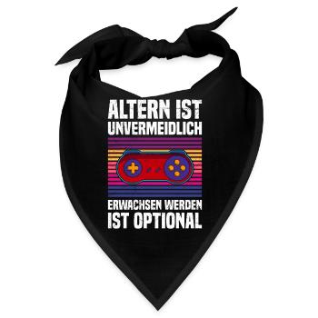 Altern ist Unvermeidlich Retro Zocker B-Day - Bandana - Schwarz - Vorne