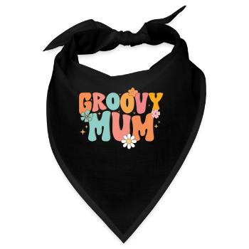 Groovy Mutter Passende Familie Am 1. Geburtstag - Bandana - Schwarz - Vorne