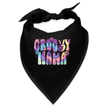 Groovy Mutter Passende Familie Am 1. Geburtstag - Bandana - Schwarz - Vorne