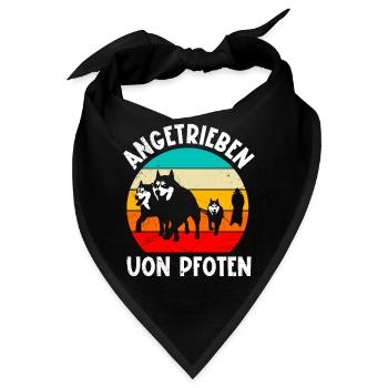 Sibirischer Husky Angetrieben von Pfoten - Bandana - Schwarz - Vorne