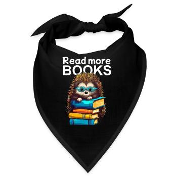 Niedlicher Igel mit Lesebrille liebt Bücher - Bandana - Schwarz - Vorne
