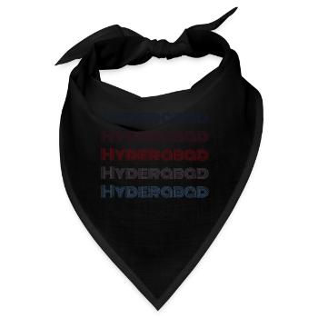Vintage India Stadt - Retro Hyderabad - Bandana - Schwarz - Vorne