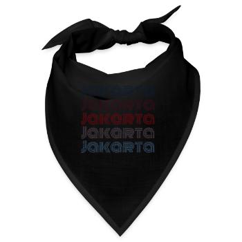 Vintage Indonesia Stadt - Retro Jakarta - Bandana - Schwarz - Vorne